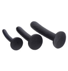 XR Brands Strap-on Silicone 3 piece set - Black