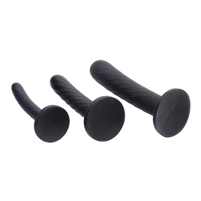 Image of XR Brands Strap-on Silicone 3 piece set - Black