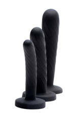 XR Brands Strap-on Silicone 3 piece set - Black
