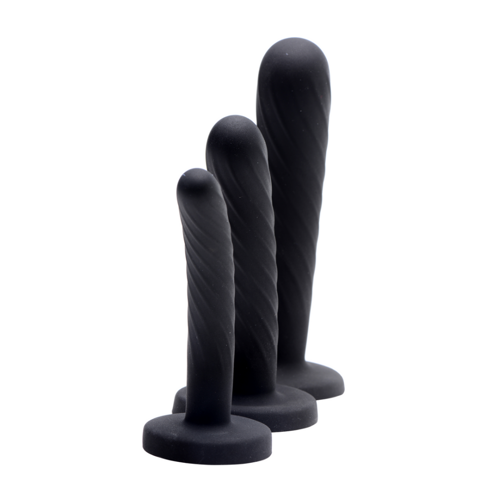 XR Brands Strap-on Silicone 3 piece set - Black