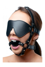 XR Brands Eye Mask Harness with Ball Gag