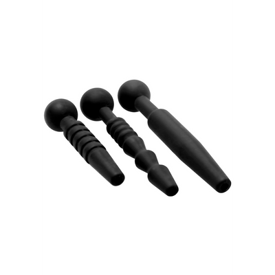 Image of XR Brands Dark Rods - 3 Piece Silicone Penis Plug Set