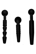 XR Brands Dark Rods - 3 Piece Silicone Penis Plug Set