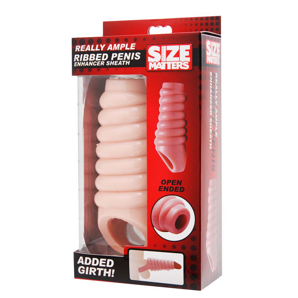 XR Brands Really Spacious Ribbed Penis Enlargement Sleeve