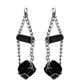 XR Brands Fur Lined Nubuck Leather Suspension Cuffs with Grip