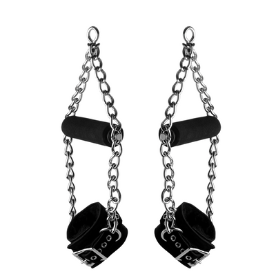 Image of XR Brands Fur Lined Nubuck Leather Suspension Cuffs with Grip