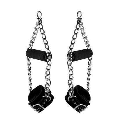 XR Brands Fur Lined Nubuck Leather Suspension Cuffs with Grip