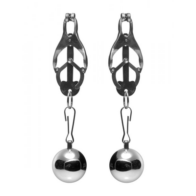 Image of XR Brands Deviant Monarch - Weighted Nipple Clamps