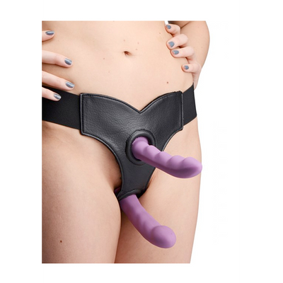 Image of XR Brands Crave - Double Penetration Imitation Leather Strap-On