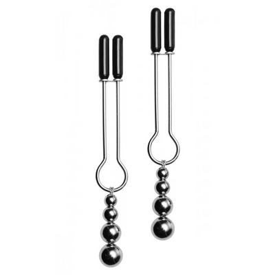 Image of XR Brands Decorative Nipple Clamp Set with Triple Beads