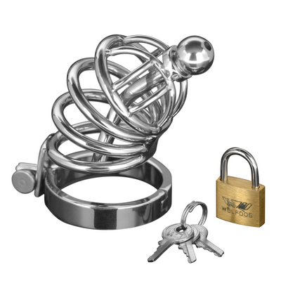 Image of XR Brands Asylum - Chastity Cage with 4 Rings - S/M