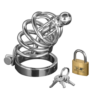 XR Brands Asylum - Chastity Cage with 4 Rings - S/M