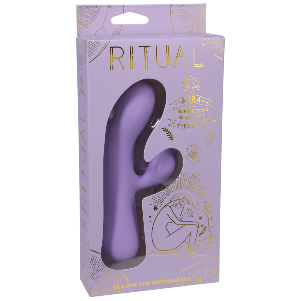 Doc Johnson Aura - Rechargeable Silicone Rabbit Vibe - Lilac