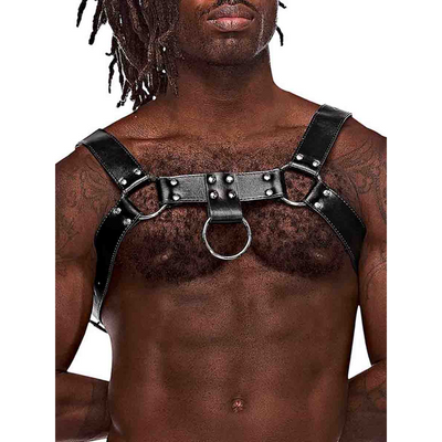 Image of Male Power Ram - Imitation Leather Harness - One Size - Black