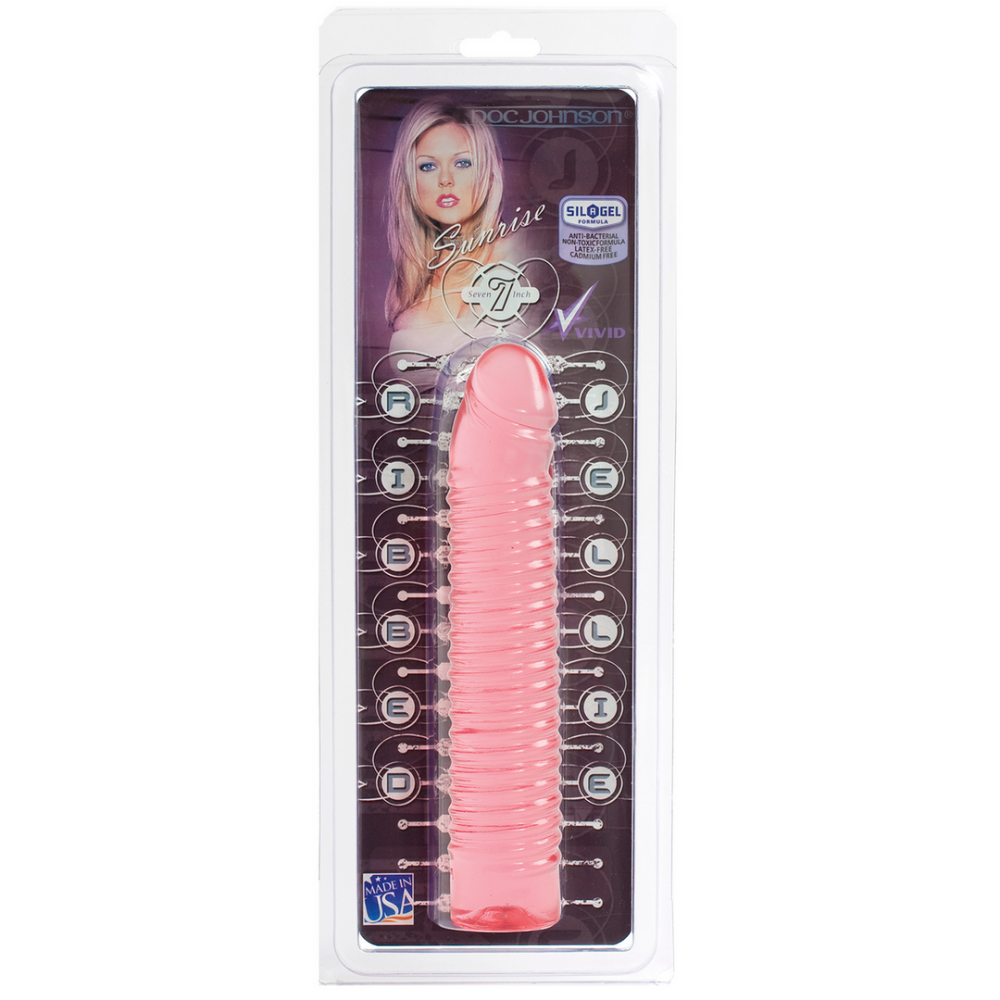 Doc Johnson Sunrise - Ribbed Jelly Dildo - 7 / 18 cm