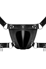 Male Power Scorpio - Imitation Leather Chastity Thong - One Size - Black