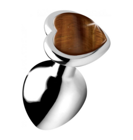 XR Brands Tiger Eye Heart - Butt Plug - Medium