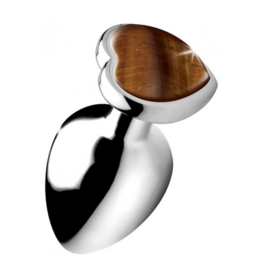 XR Brands Tiger Eye Heart - Butt Plug - Large