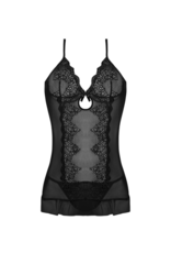 Magic Silk Nightgown and G-String Set - S/M - Black