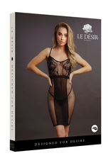 Le Désir by Shots Knee-Length Lace and Fishnet Dress - One Size