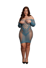 Le Désir by Shots Long-Sleeved Net Mini Dress - Queen Size