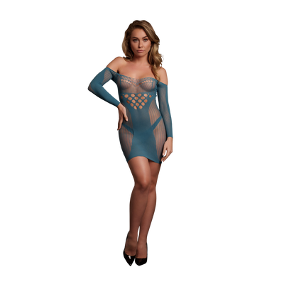 Image of Le Désir by Shots Long-Sleeved Net Mini Dress - One Size 