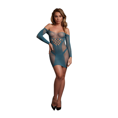 Image of Le Désir by Shots Long-Sleeved Net Mini Dress - One Size