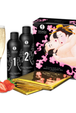 Shunga Body to Body Massage - Strawberry Sparkling Wine - 2 Pieces of 7.6 fl / 225 ml