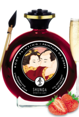 Shunga Eetbare Lichaamsverf - Aardbei Mousserende Wijn - 3,5 fl oz / 100 ml