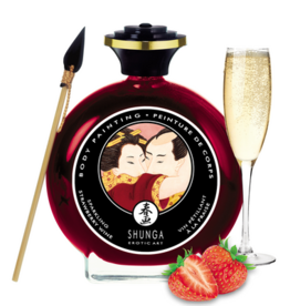 Shunga Edible Body Paint - Strawberry Sparkling Wine - 3.5 fl oz / 100 ml