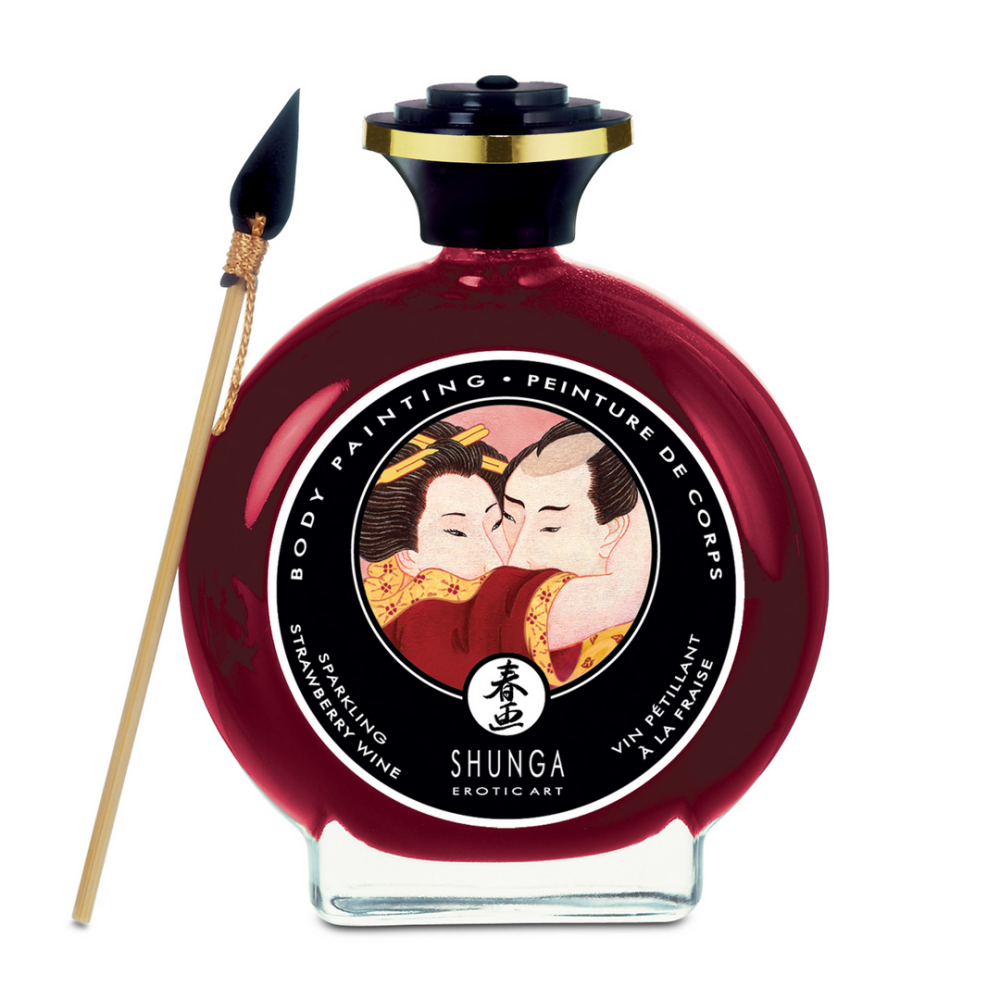 Shunga Edible Body Paint - Strawberry Sparkling Wine - 3.5 fl oz / 100 ml