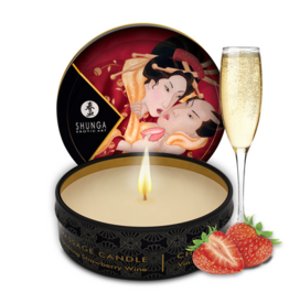 Shunga Mini Massage Candle - Strawberry Sparkling Wine - 1 oz / 30 ml