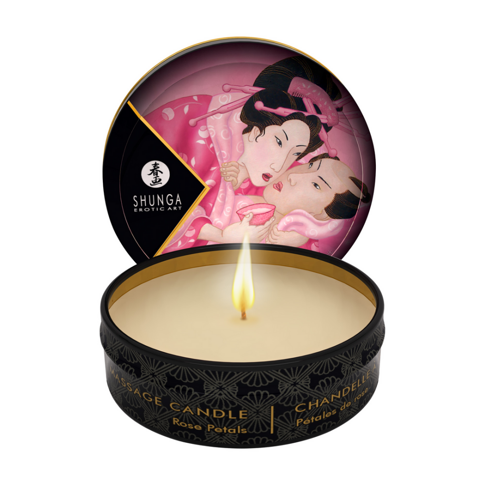 Shunga Mini Massage Candle - Roses - 1 oz / 30 ml