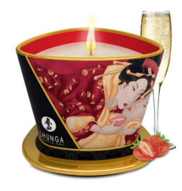 Shunga Massage Candle - Strawberry Sparkling Wine - 5.7 oz / 170 ml