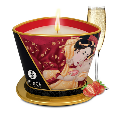 Image of Shunga Massage Candle - Strawberry Sparkling Wine - 5.7 oz / 170 ml