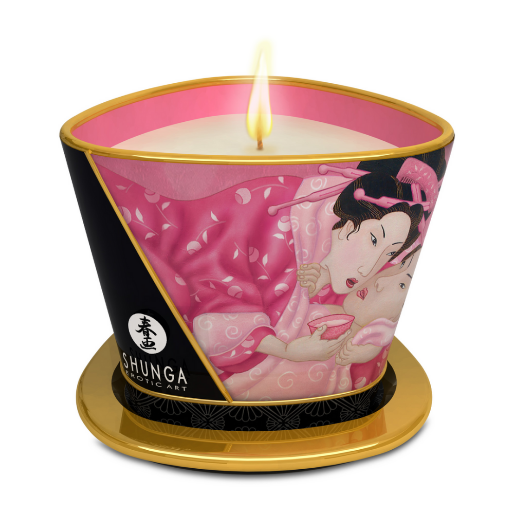 Shunga Massage Candle - Roses - 5.7 oz / 170 ml