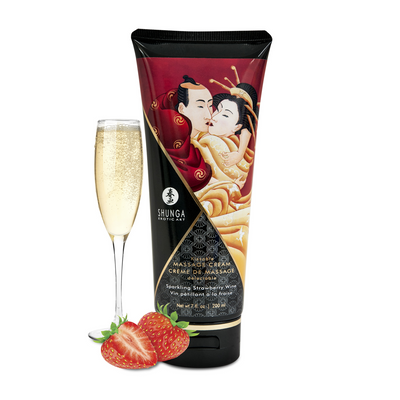 Image of Shunga Kissable Massage Cream - Sparkling Strawberry Wine - 7 floz / 200 ml