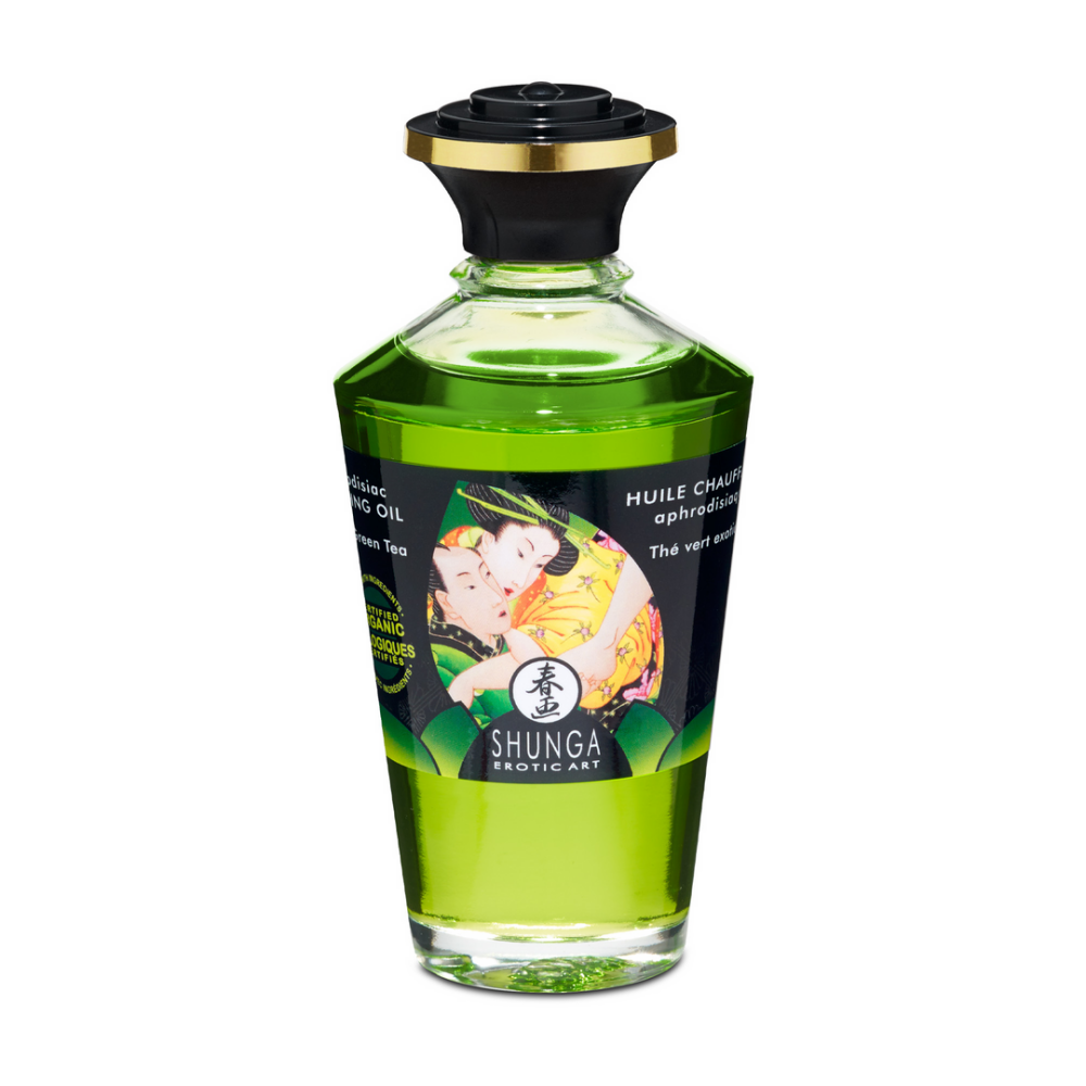 Shunga Aphrodisia Oil - Exotic Green Tea - 3.5 fl oz / 100 ml
