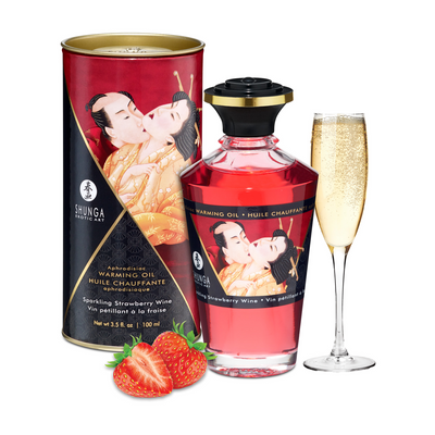 Image of Shunga Aphrodisia Oil - Sparkling Strawberry Wine - 3.5 fl oz / 100 ml