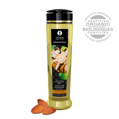 Image of Shunga Organica Massage Oil - Almond Sweetness - 8 fl oz / 240 ml