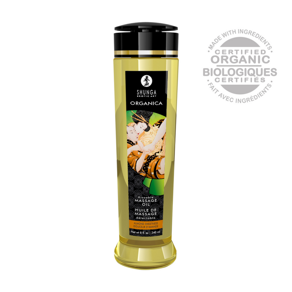 Shunga Organica Massage Oil - Almond Sweetness - 8 fl oz / 240 ml