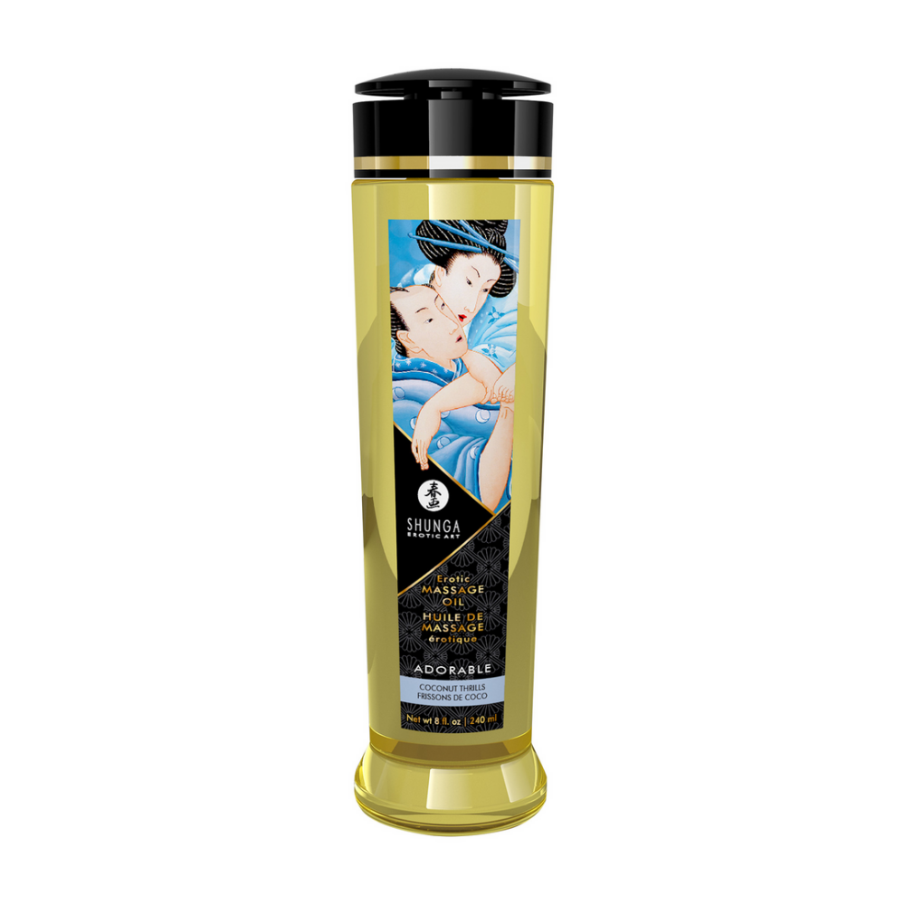 Shunga Erotic Massage Oil - Coconut Thrills - 8 fl oz / 240 ml