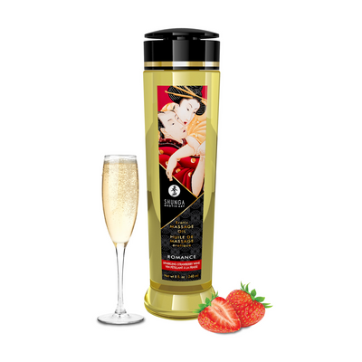 Image of Shunga Erotic Massage Oil - Strawberry Sparkling Wine - 8 fl oz / 240 ml