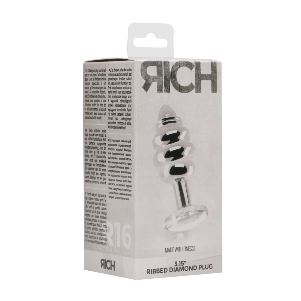 Rich by Shots Ribbed Diamond Plug - 3.2 / 8 cm