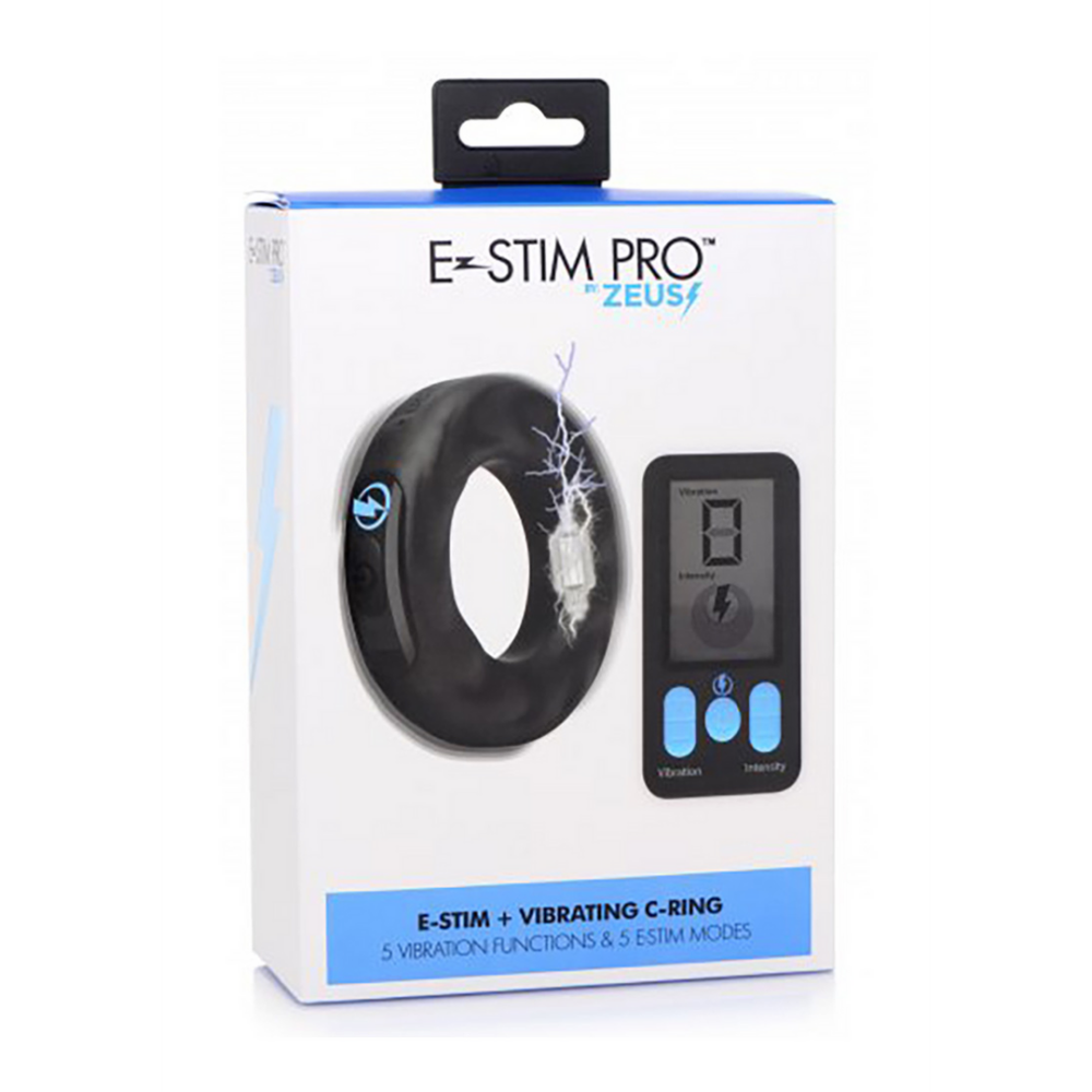 XR Brands E-Stim Pro - Silicone Vibrating Cockring + Remote Control