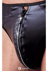 Sexy heren string van wetlook materiaal met rits met strass steentjes,Svenjoyment Underwear