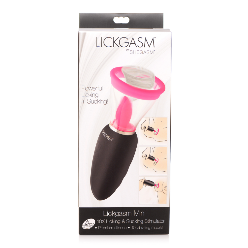 XR Brands Lickgasm Mini - 10x Licking and Sucking Stimulator - Pink