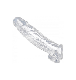 XR Brands Realistic Clear Penis Sleeve and Ball Stretcher