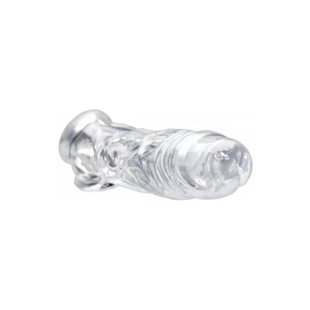XR Brands Realistic Clear Penis Sleeve and Ball Stretcher