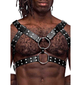 Male Power Gemini - Imitation Leather Harness - One Size - Black